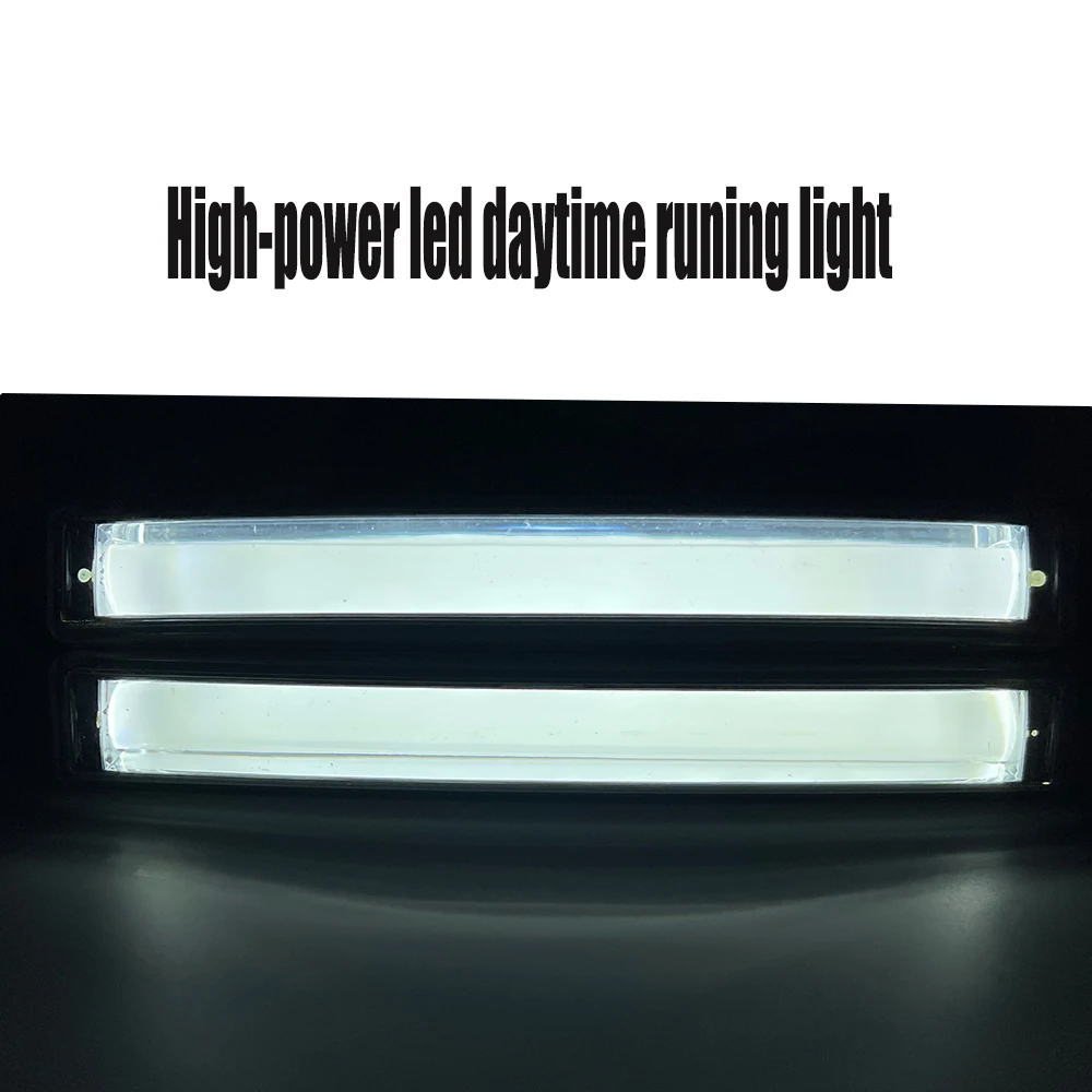 Car LED Guide Plate Daily Running Lights Signal Bar Lamp Universal Model Pair With Line Group Decoder 160X40X22MM