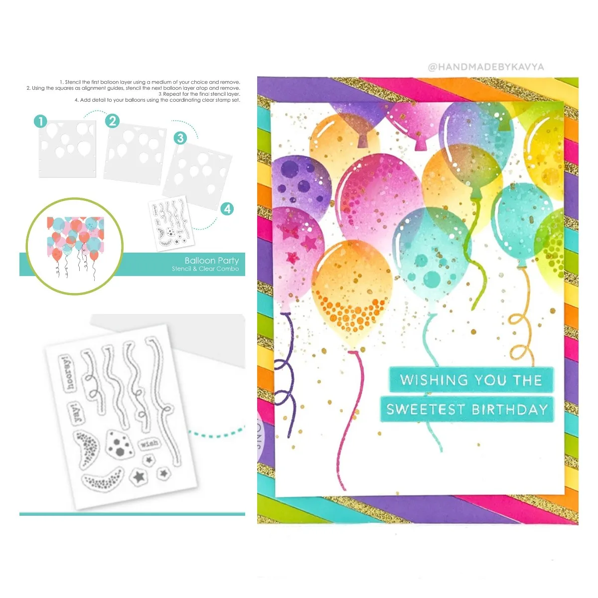 2022 Spring Balloon Party Clear Silicone Stamps Layering Stencils Diy Embossed Paper Card Scrapbooking Embossed Coloring Molds