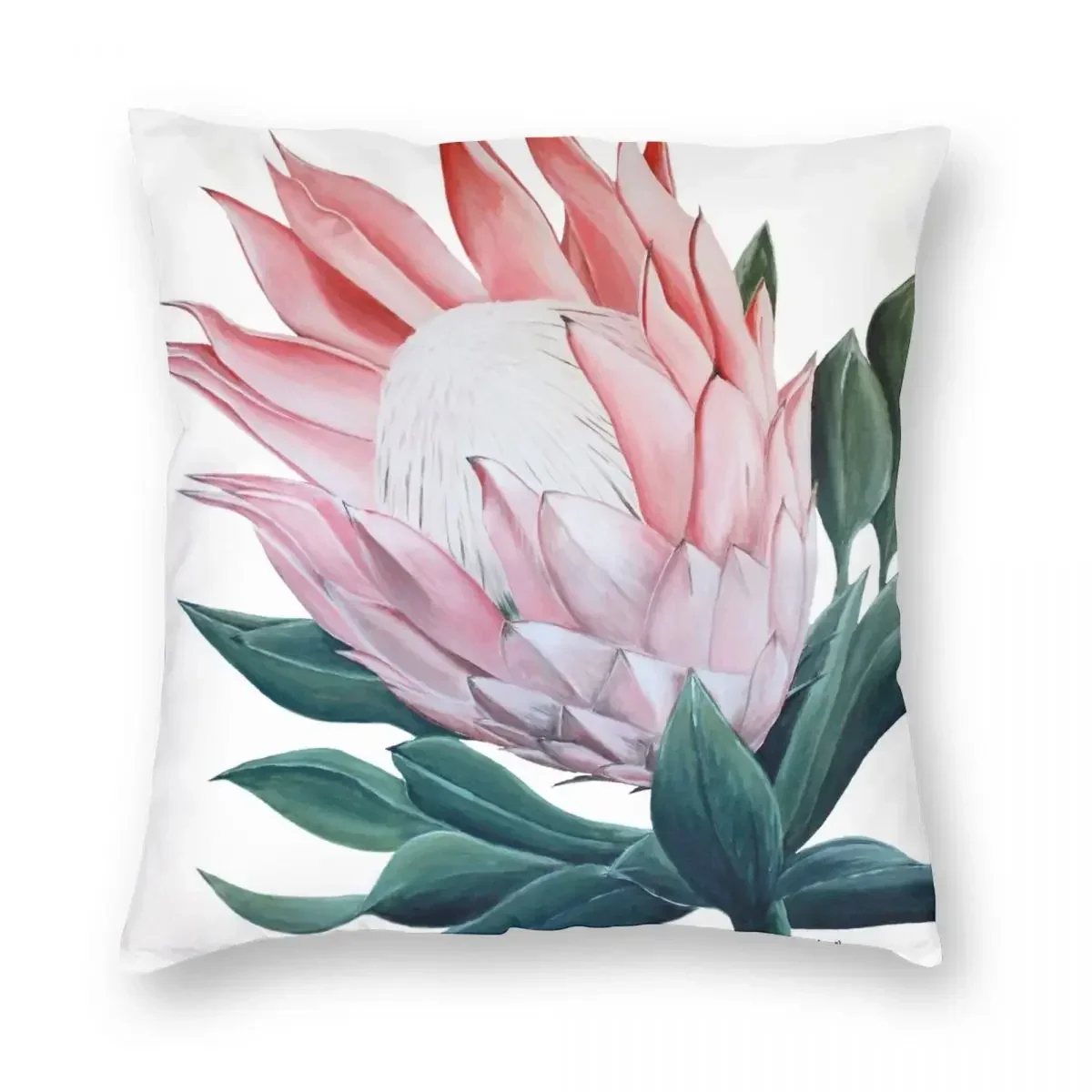 King Protea Flower Square Pillowcase Velvet Creative Decor Home Cushion Cover  Aesthetics