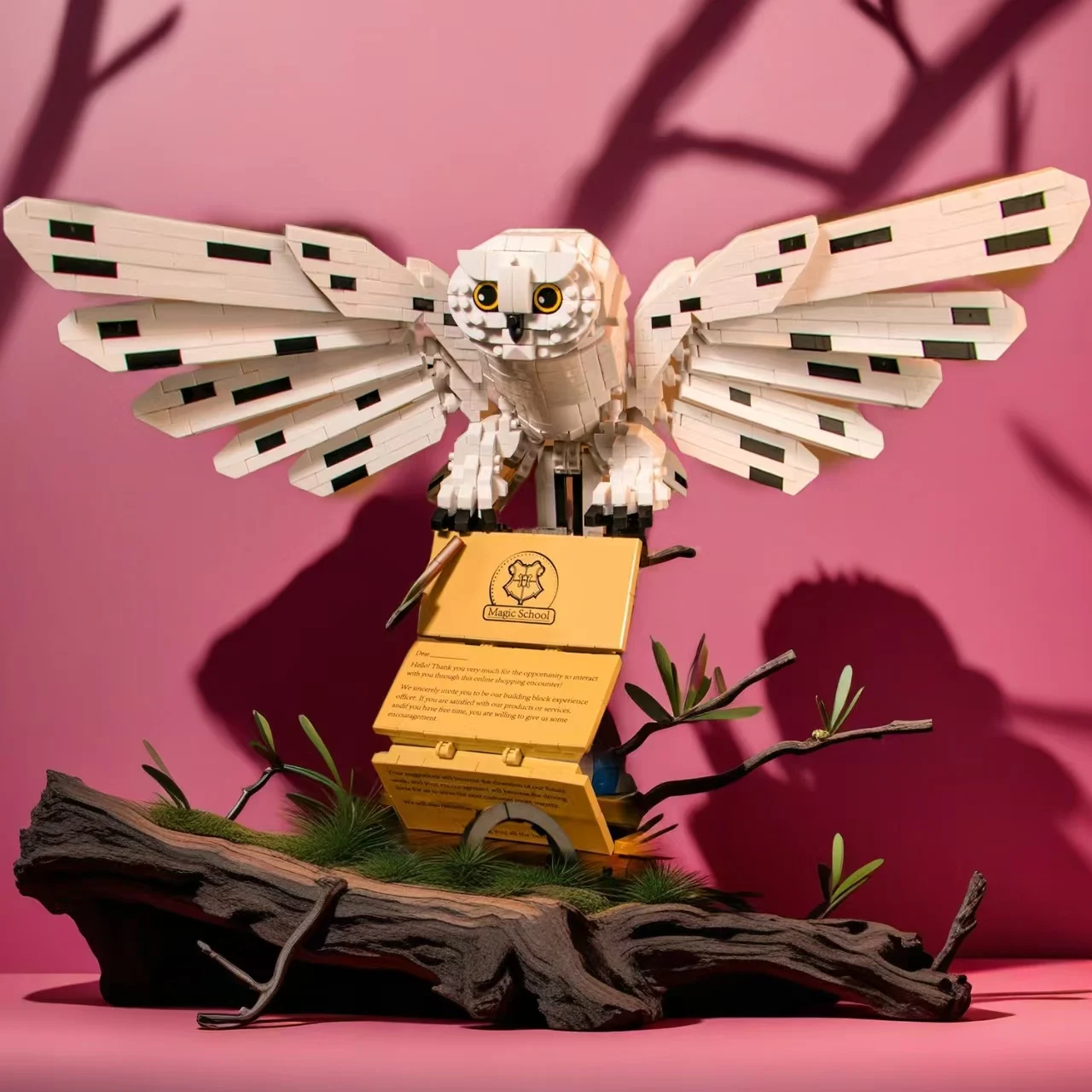 العالم السحري البومة الطبيب الكتاب السحري والأضواء اللبنات الطوب الحيوان الطيور نماذج الأولاد تجميع لعب طفل هدايا عيد الميلاد