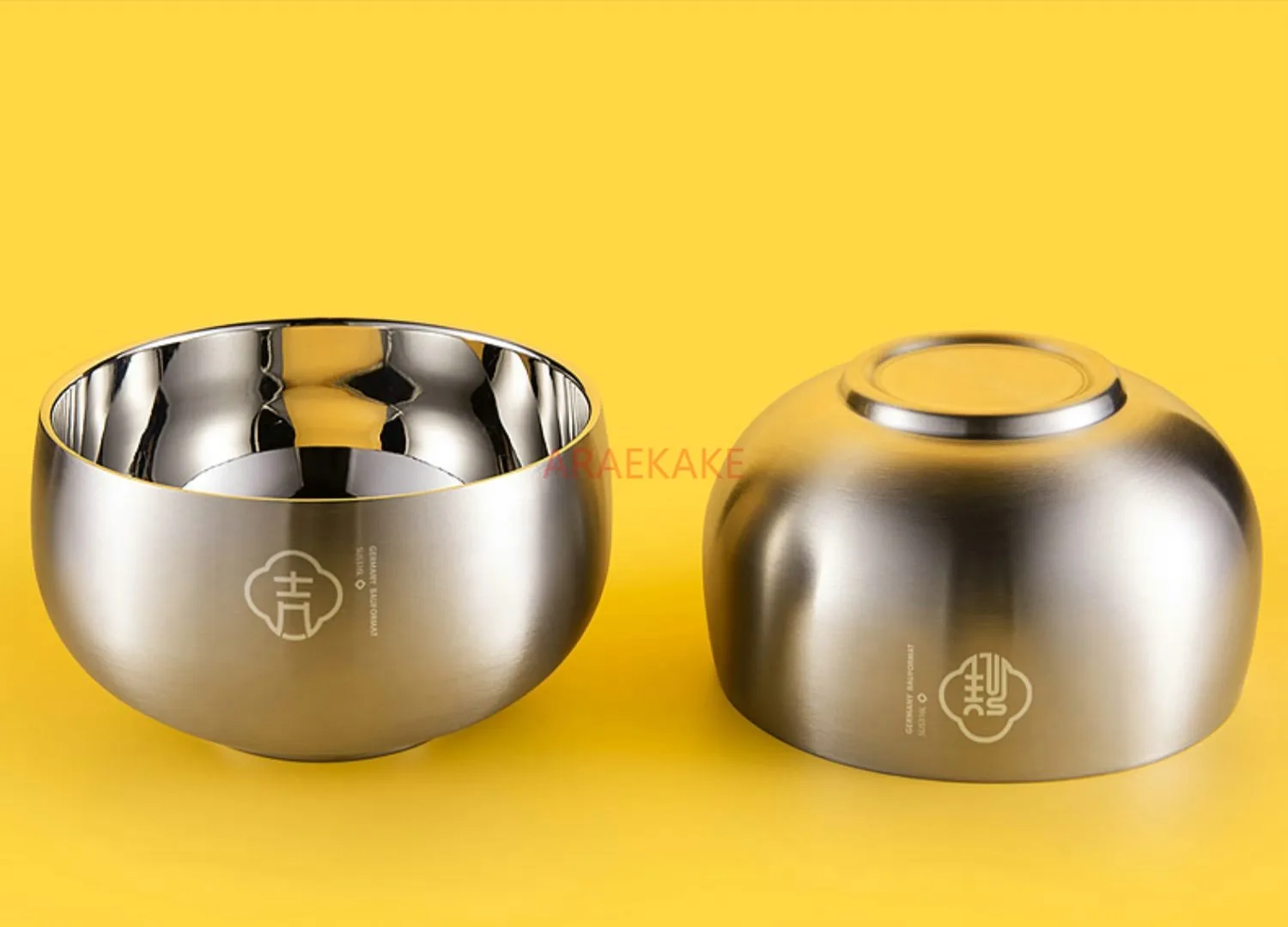 Food grade 316 stainless steel bowl, household children's double-layer rice bowl, iron bowl