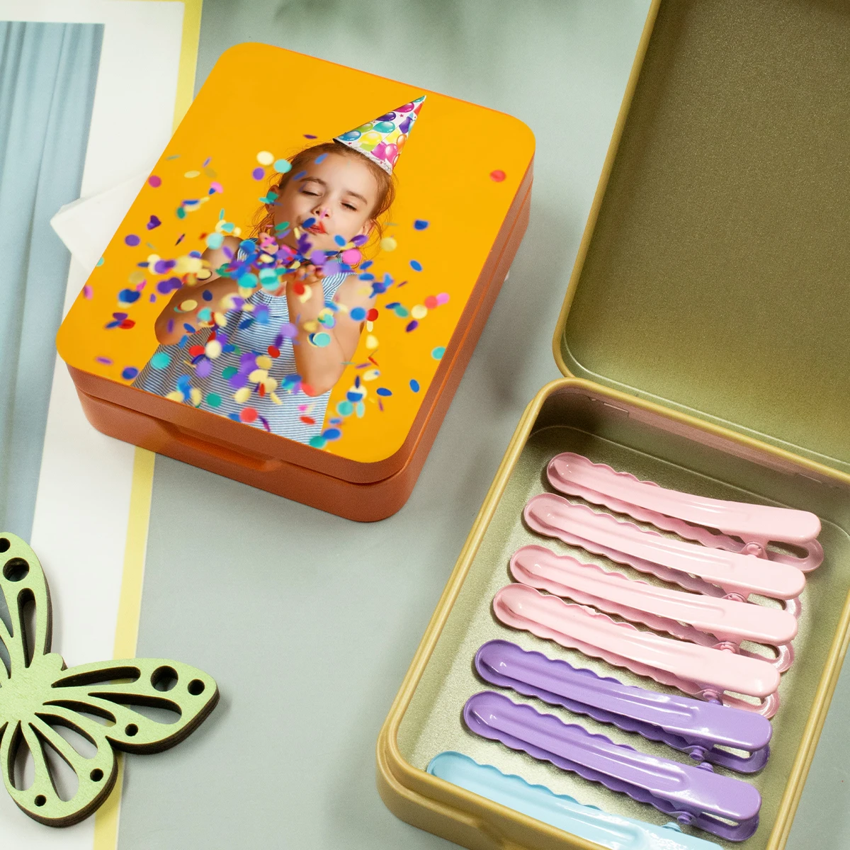 Custom Metal Box With Photo, Personalized Small Storage Box, Customized Picture Ornament Storage Box, Room Decor, Anniversary