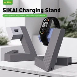 SIKAI Charger Dock Charging Stand for Xiaomi Band 10/9Pro/8/8Pro/Redmi watch 4 USB Charger Cable holder Smart accessories