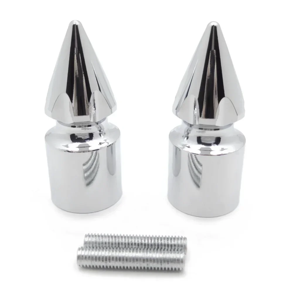 Motorcycle Ultimate Chrome Spike Bar Ends For Kawasaki 250 500 600 Zx7 Zx9 Zx10 Z1000