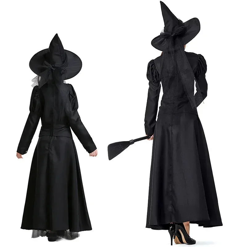 

New Cosplay The Wizard of Oz for Girls and Women Halloween Fancy Dress Mother Daughter Magician Witch Costume Black dt'9