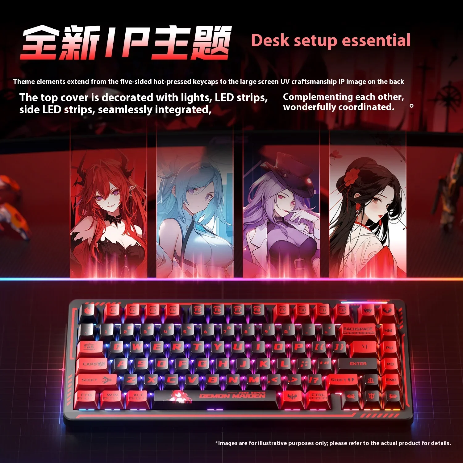 LINGBAO K75 PRO أنيمي IP لوحة المفاتيح الميكانيكية السلكية طوقا الساخن مبادلة RGB لوحة مفاتيح الألعاب مخصصة ألعاب الكمبيوتر المحمول الملحقات ​   الهدايا