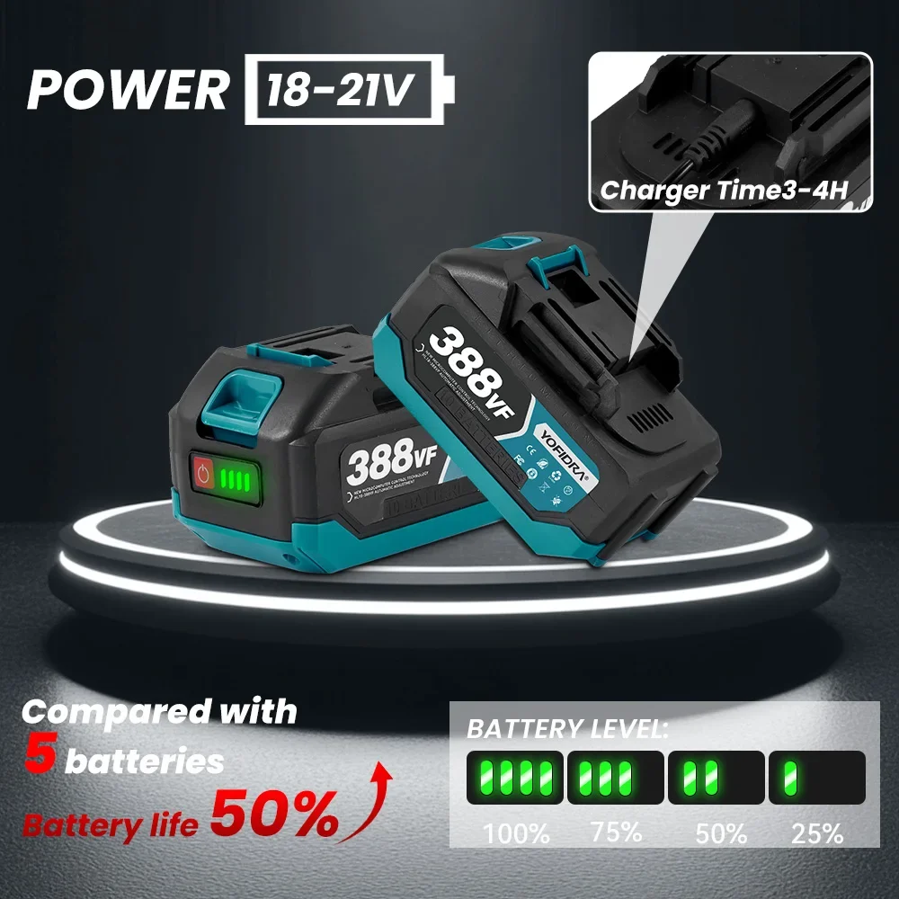 YOFIDRA 6 Zoll Bürstenlose Kreissäge Digitalanzeige 150mm Elektrische Kettensäge Holzbearbeitung Schneidwerkzeug Für Makita 18V Batterie Pin – Detail 17