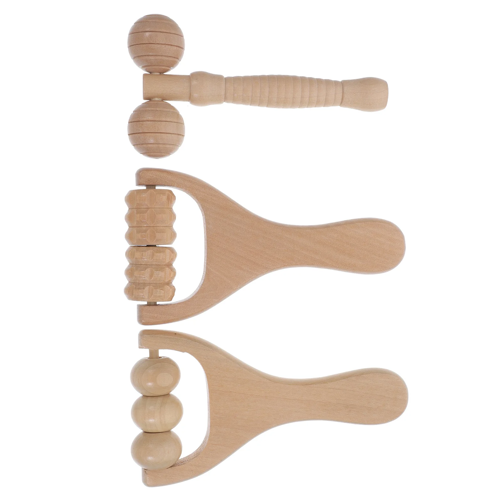 3 pçs ferramentas de massagem de terapia de madeira conjunto de rolo facial rosto pescoço ombro massageador ferramenta conveniente ferramentas de massagem de terapia de madeira