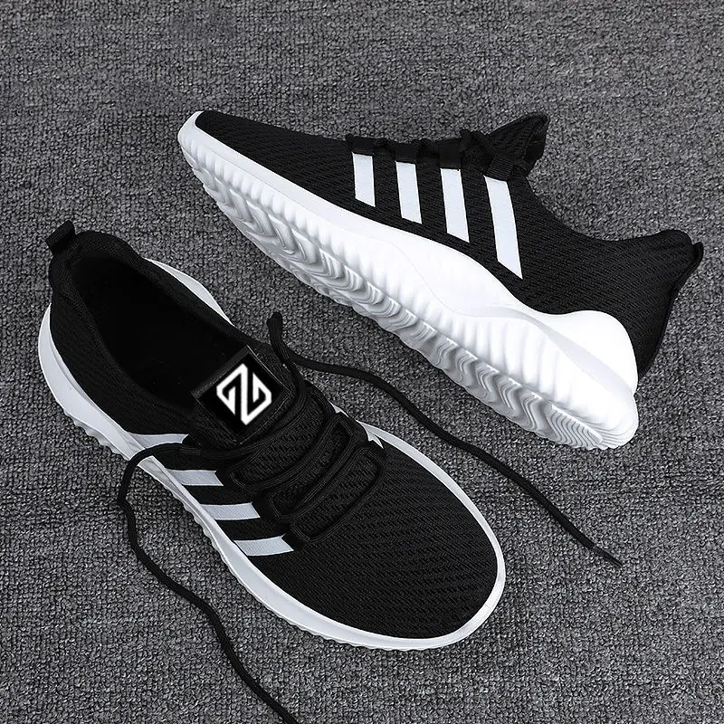 Zapatillas de correr ligeras para hombre, zapatos deportivos transpirables para exteriores, antideslizantes, Tenis flexibles a la moda con cordones,
