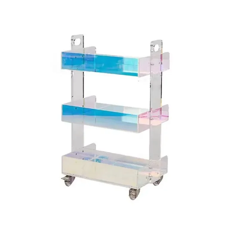 Transparent acrylic tea table Transparent movable iridescent pulley