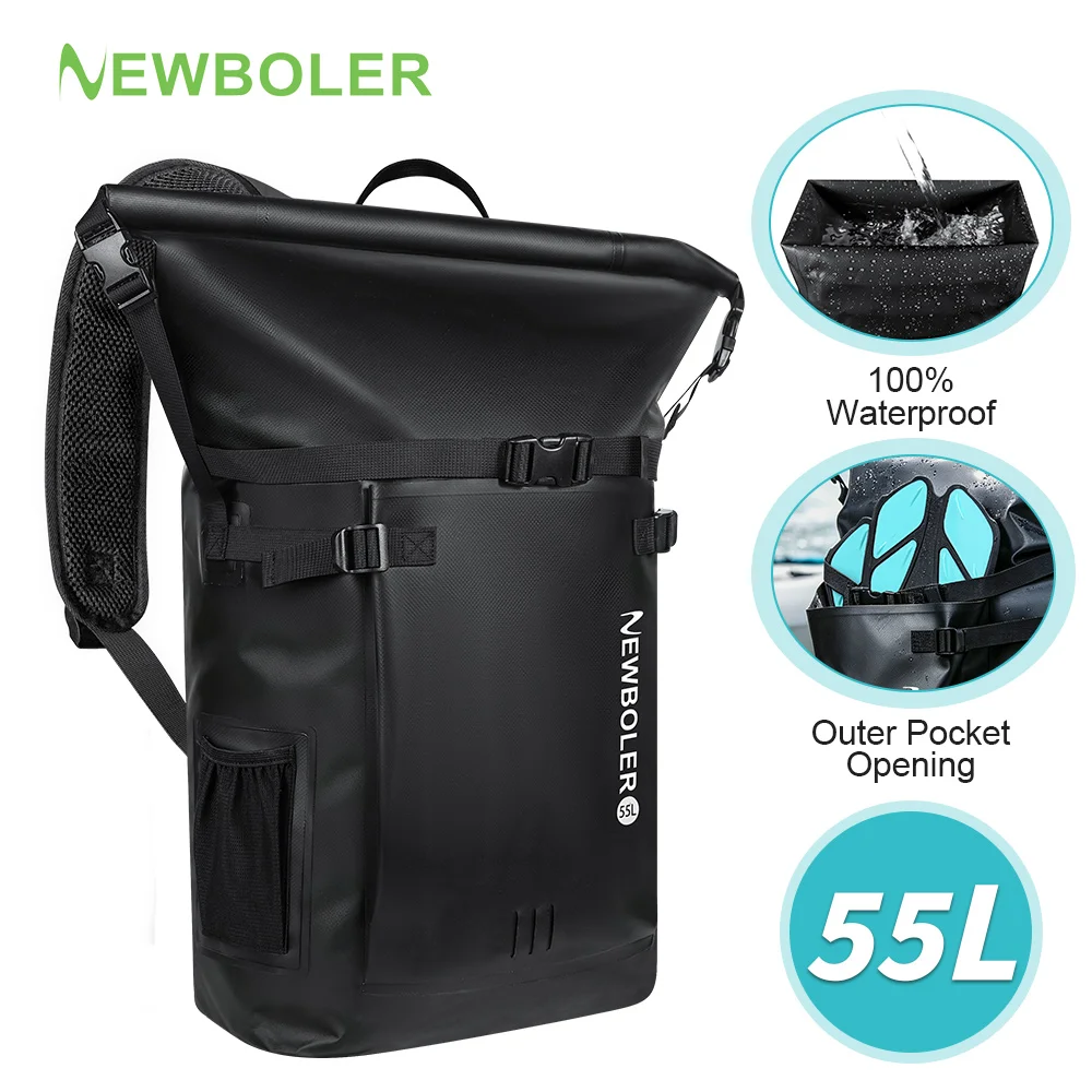 PVC Swimming 55L Pack Dry Bag Backpack for Women Men Waterproof Backpack Kayak Trekking Drifting Rafting Surfing Boating Bag