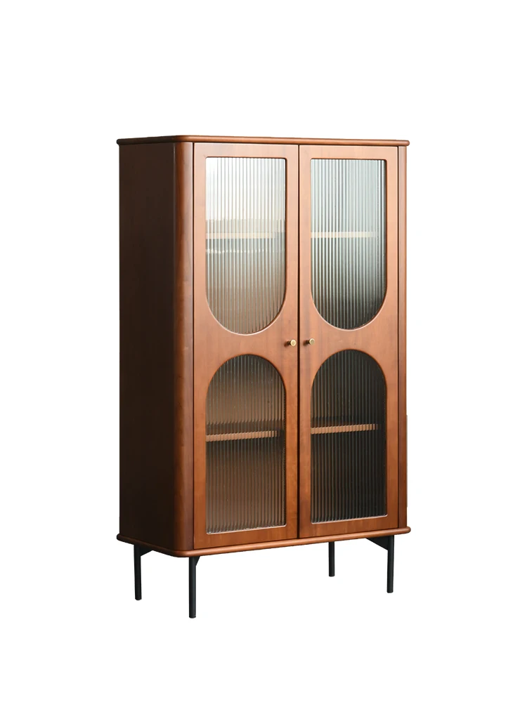 Wall Sideboard Cabinet Display Cabinet Storage Side Cabinet Simple Modern Solid Wood Glass Door