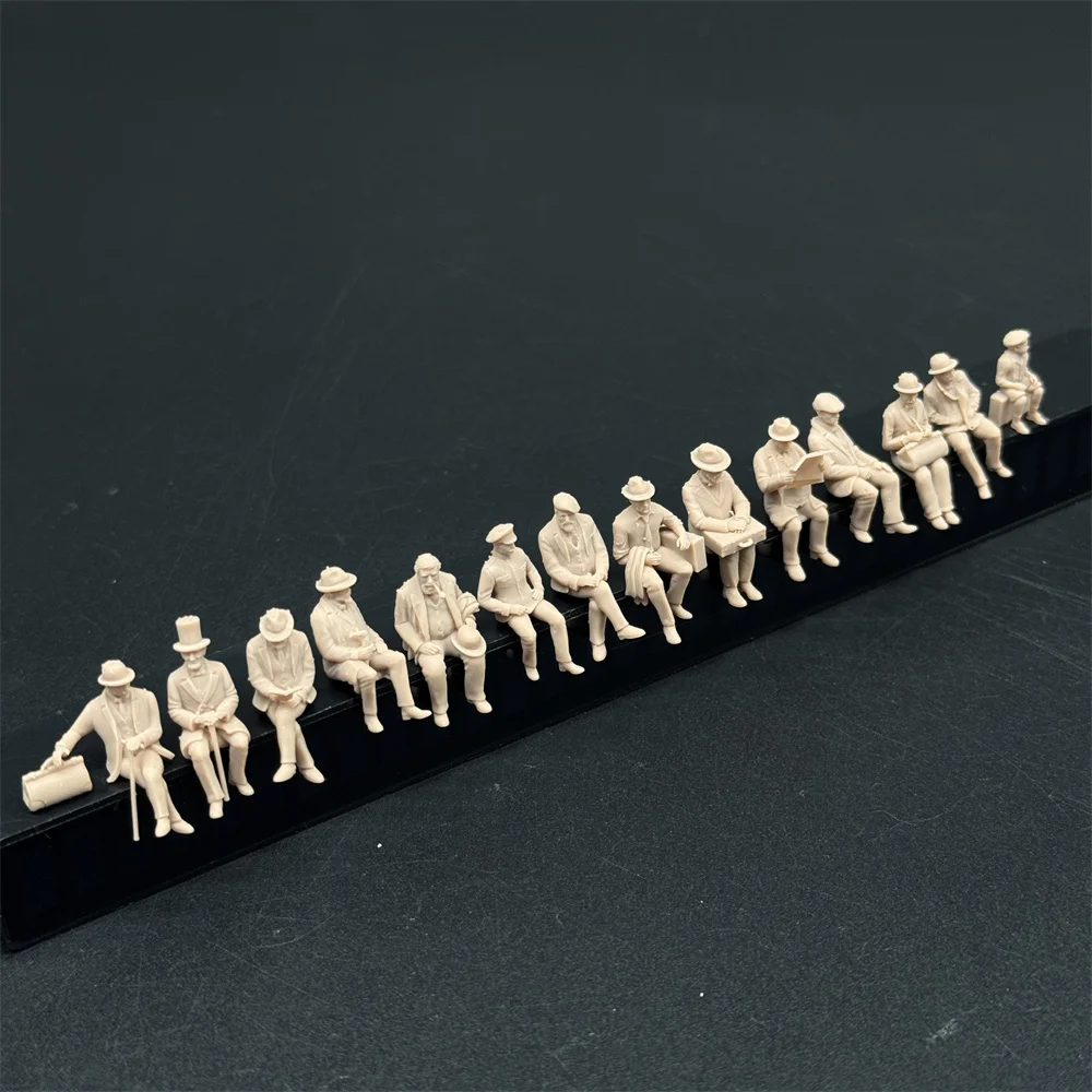 1/72 1/87 مقياس WW2 ركاب القطار المدنية 14 أرقام الراتنج أطقم منمذجة ألعاب الحرب المصغرة