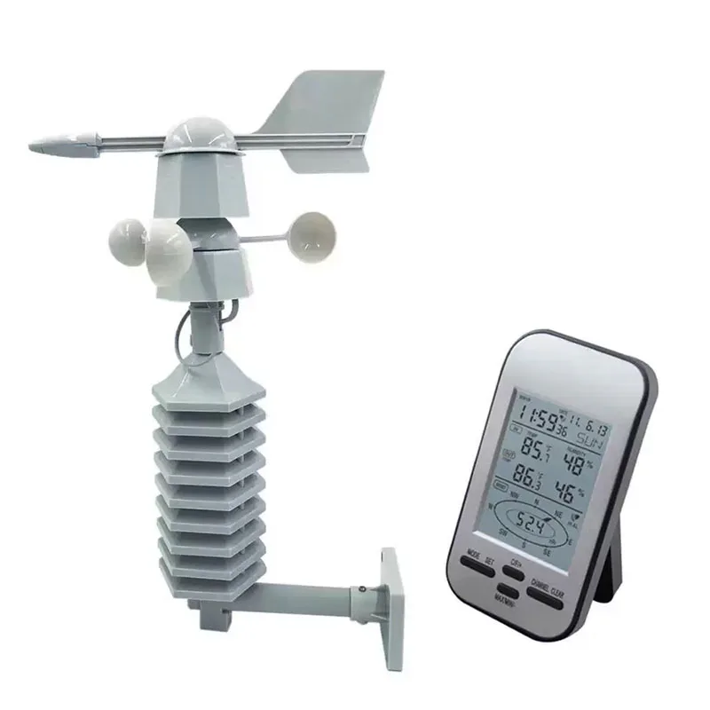 WS0232 Amall Wireless Weather Meter Sensor LCD Outdoor Wind Speed Direction Home Temperature And Humidity Monitoring