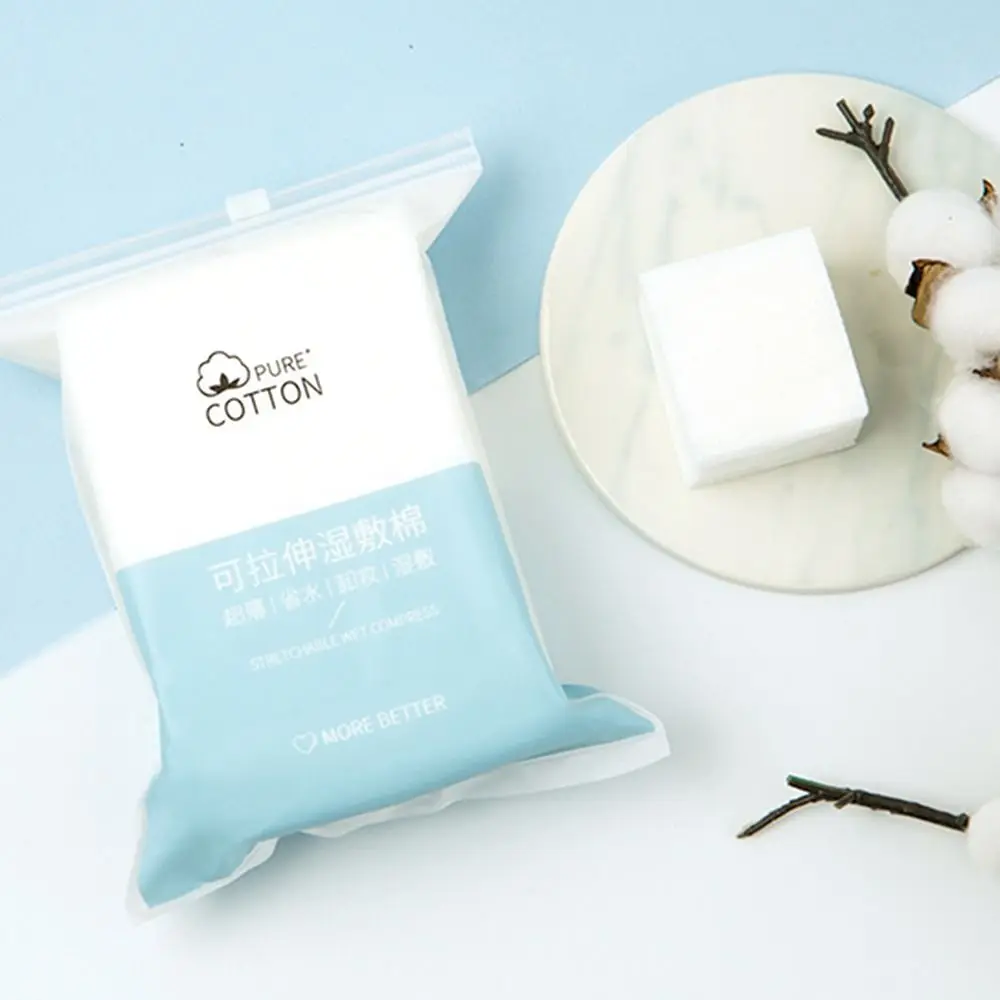 สำลีเช็ดเครื่องสำอางแบบยืดหยุ่น 50/200 ชิ้น สำลีแผ่นบางแบบใช้แล้วทิ้ง