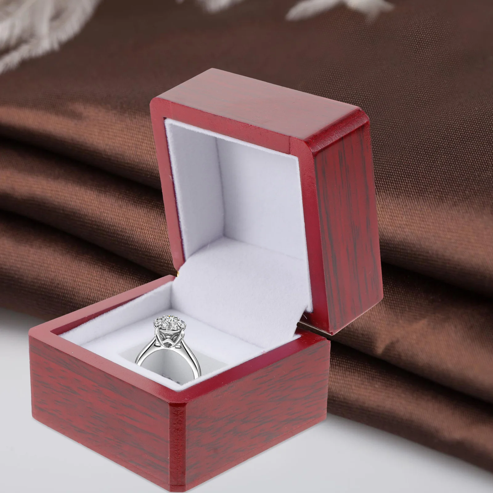 

Wooden Box for Rings Display Case Wedding Ceremony Jewelry Gift Man Small Wooden ganizer Proposal Anniversary