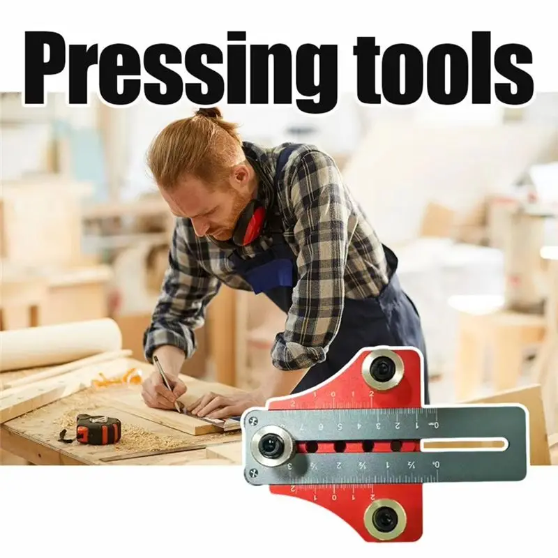 2-In-1 Aluminum Alloy Jig Drilling Guide Locator For Cabinet Door And Rebounder Mounting Woodworking Pocket Doweling Jig-AT64