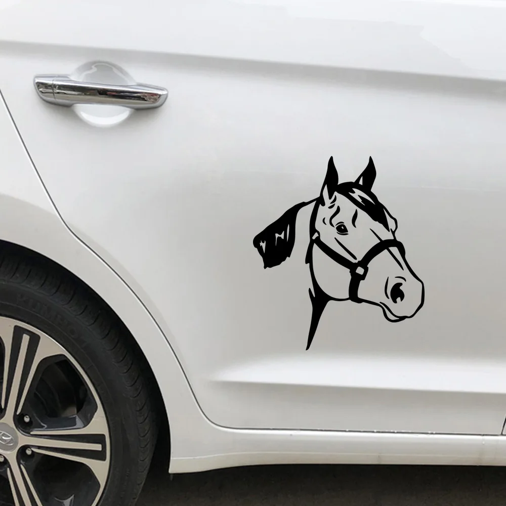 Funny Car Stickers Horse Car Sticker and Decals Car-styling Animals Car Door Window Car Accessories Decoration Funny Wrap Vinyl