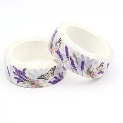 NEW 1PC 15mm x 10m Lavender Floral Butterful Tape Masking Adhesive office supplies scrapbooking stationary Washi Tapes