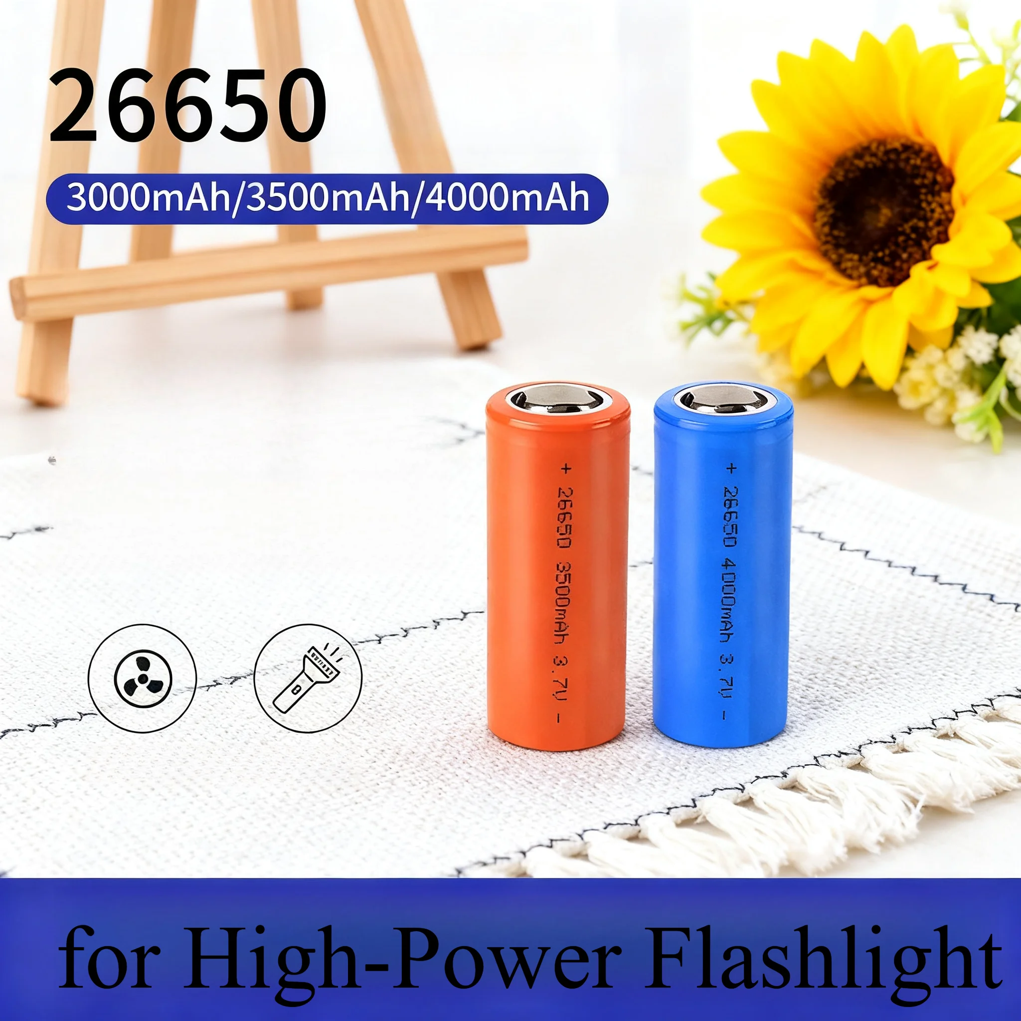 

Литий-ионная батарея 5000 мАч 26650, 3,7 В, перезаряжаемая для мощного фонарика, литиевая батарея премиум-класса А с длительным сроком службы