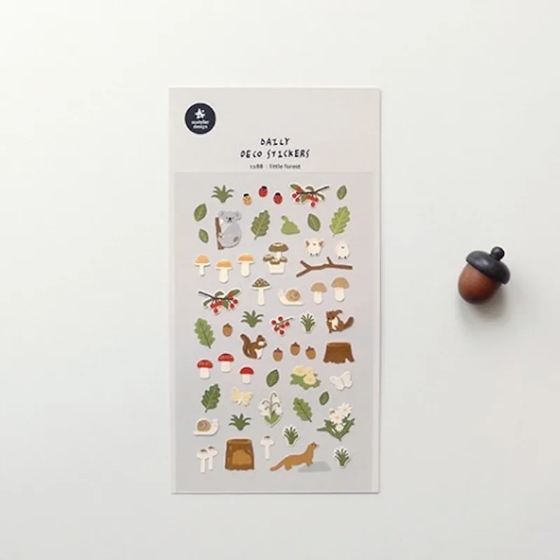 Suatelier No.1188 Sticker “Little Forest” Scrapbooking Craft Supplies Cute Koala Squirrel Leaves Korea DIY Hobby Stickers
