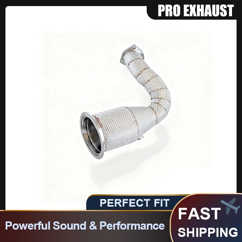 PRO 고품질 배기 다운파이프 포르쉐 카이엔 (E3 9Y0) E-하이브리드 3.0T 열 차단 촉매 배기 파이프 포함