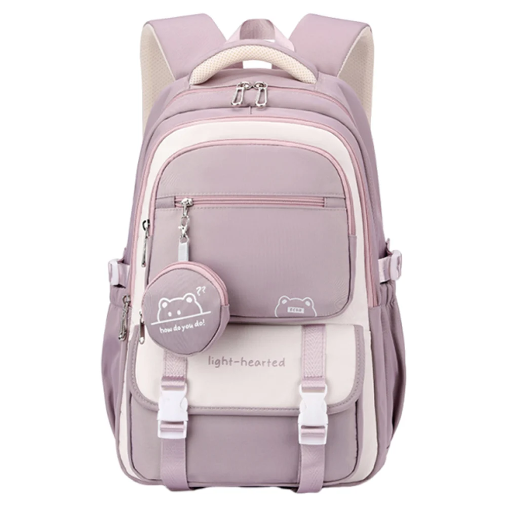 Ladies All-Match School Bag Large Capacity Kawaii Nylon Backpack Floral Printed Simple Travel Rucksack School Outdoor Backpack