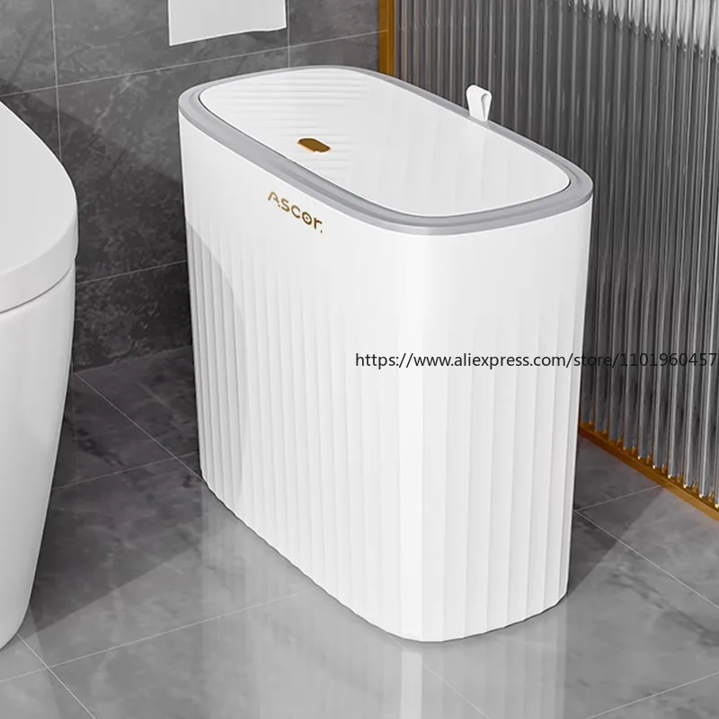 

Домашняя мусорная корзина большой емкости с крышкой, новая модель для узких зазоров, идеально подходящая для спальни, гостиной, кухни, ванной комнаты