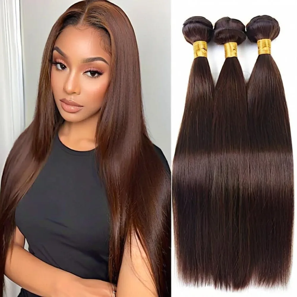 

Custom hair Bundles Brazilian Human Hair Weave Bundles Brown Straight Colored Human Hair Bundles Remy Burgundy Red Human Hair