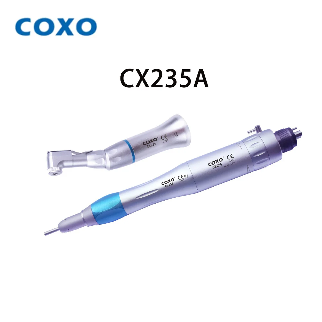 

COXO CX235A Dental Low Speed Handpiece Contra Angle Straight Air Motor External Water Spray，100% original