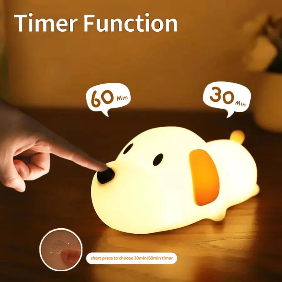 Cute Animal Night Light Rechargeable Silicone Patting Lamp Touch Night Lamp For Kids Birthday Gifts Bedroom Decor Lighting