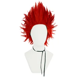 Synthetic Short Red Kirishima Eijiro Sanji Cosplay Costume Wig for Halloween Christmas Thanksgiving Day