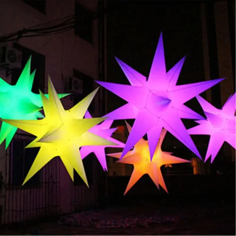 Christmas Inflatable  Fascinating Star With Led Light Nightclub Outdoor Festival Decoration Hanging Inflatable Star Balloon