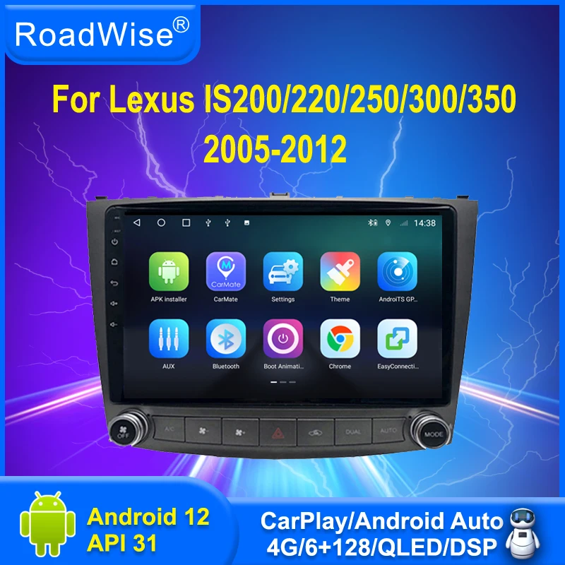 

Roadwise Android автомобильный радиоприемник, мультимедийный Carplay для Lexus IS250 IS300 IS200 IS220 IS350 2005 - 2013 4G Wifi DVD GPS 2DIN Авторадио