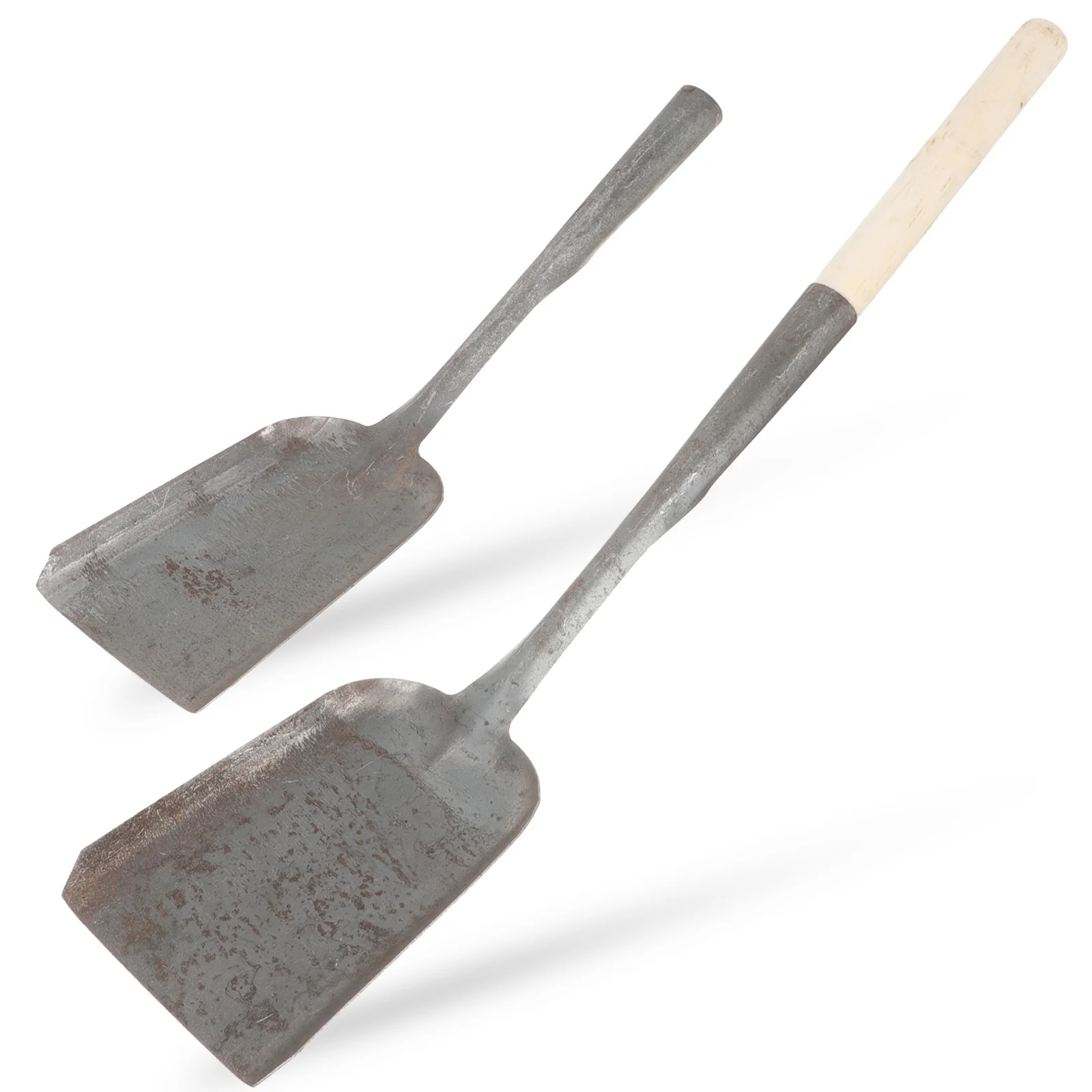 2Pcs Household Ash Shovel Iron Wood Handle Fireplace Coal Scoop Lightweight Practical Cleaning Tool Fireplace Shovel
