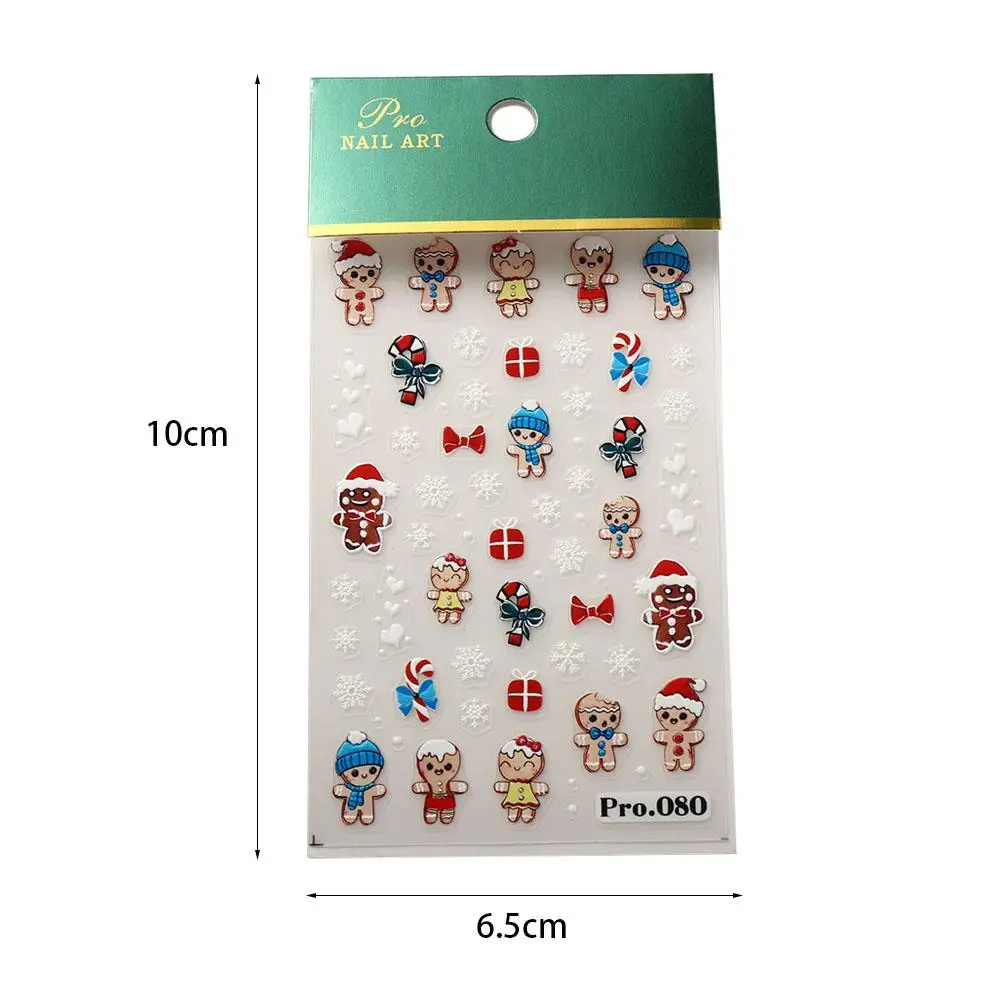 Nail Accessories Christmas Nail Stickers DIY Nail Charms Nail Art Decoration Christmas Nail Decals Snowman Snowflakes Pattern