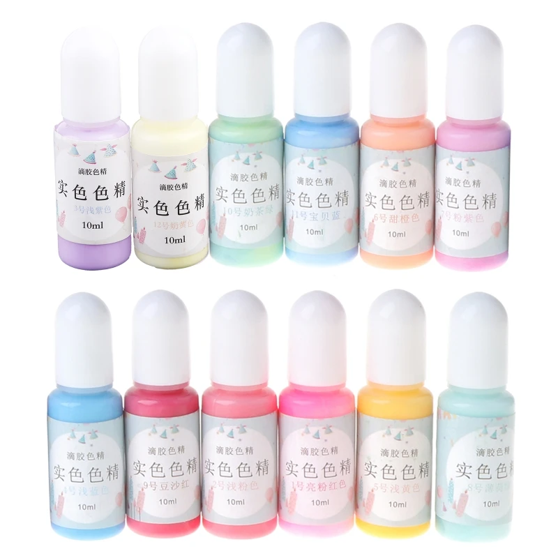 12 Bottles Liquid Macaron Candy Color Resin Pigment Dye Resin Epoxy Jewelry DIY