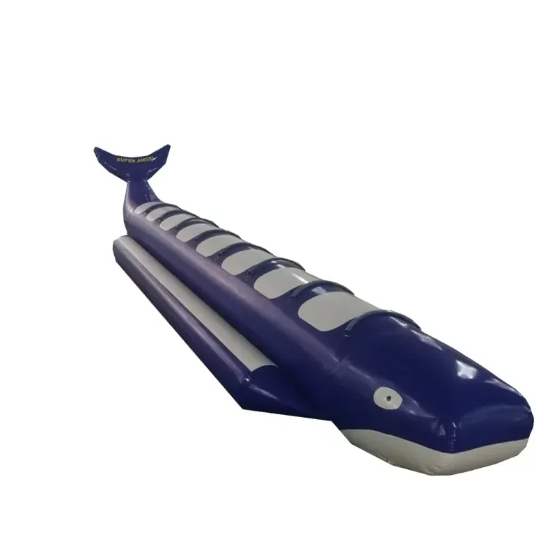 8 Person Summer Whale Ocean Rider Inflatable Banana Boats / Shark Shape Flying Towable Banana Boat for Sale