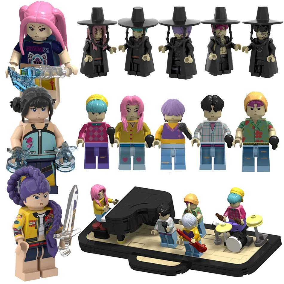 2026 NUOVO KPOP Domon Huntens Bambole Del Fumetto Building Blocks Kawaii Action Figure di Montaggio Giocattolo Giocattoli Educativi Per Bambini Regali