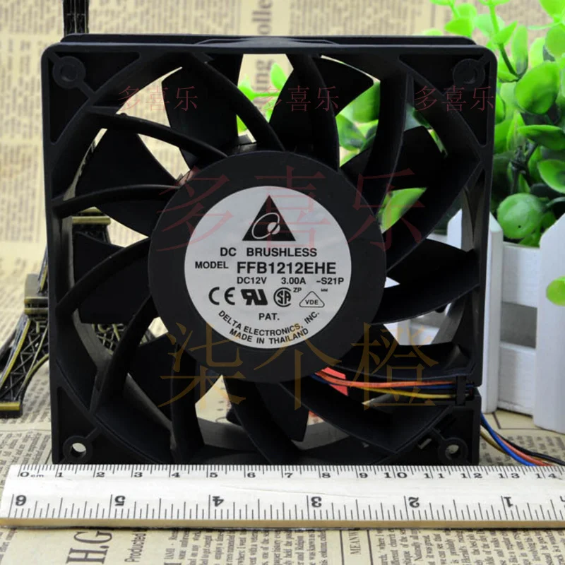 

ZMZM for DELTA FFB1212EHE 12V 12cm 12038 3.0A High Air Volume Super Violent Cooling Fan