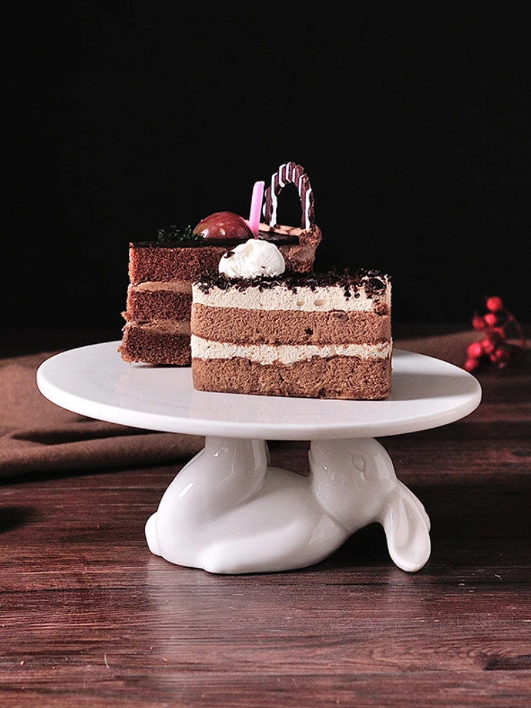 

Скандинавский декоративный поднос ручной работы в форме кролика для фруктов, десертов и послеобеденного чая, круглый, волнообразный, с ручками