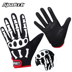 SPAKCT Cycling Gloves Full Finger Skull SRG Silicone Gel Pads MTB Road Bike Gloves Sports Downhill Racing Long Bicycle Gloves