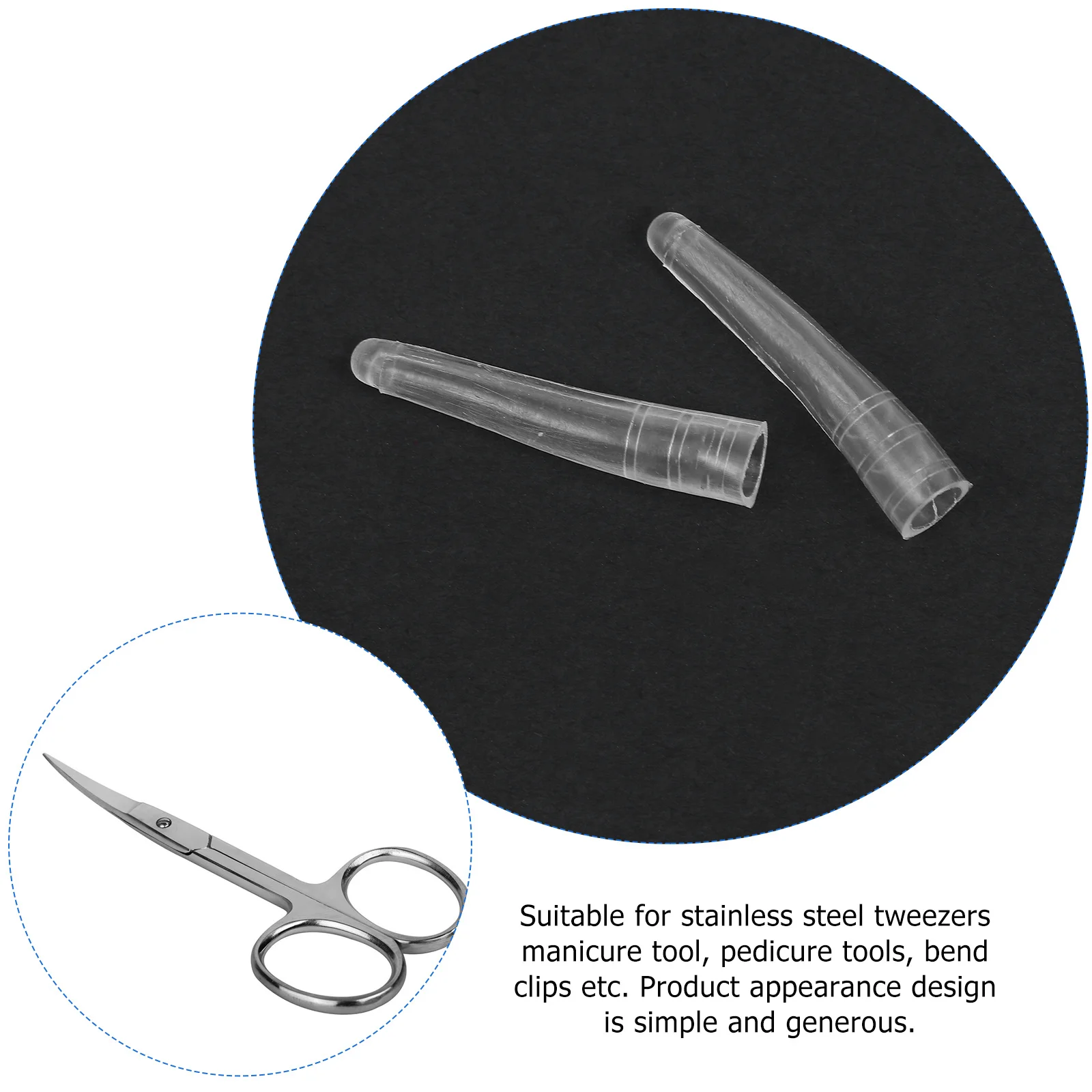 

100 шт., чехол для щипцов, пинцет, защитный силиконовый рукав, защитный колпачок, нескользящий для маникюра, инструменты для педикюра, чехол для щипцов