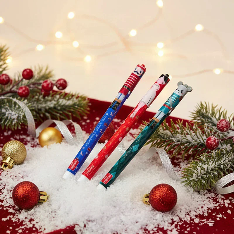 

Cartoon Erasable Gel Pens Christmas Edition Pens With Eraser For Students Writing Pen Stationery Birthday New Year Gift