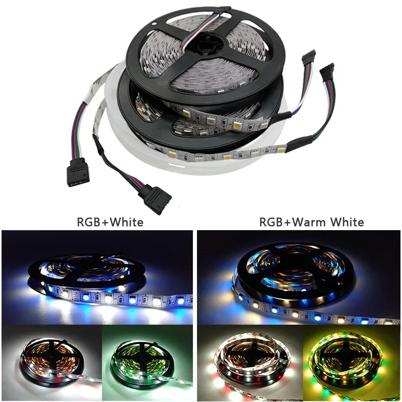 RGB LEDストリップライト,5m, 10m,柔軟性,60ダイオード/m,防水,wifi,アプリ付き,alexa,12v,5050