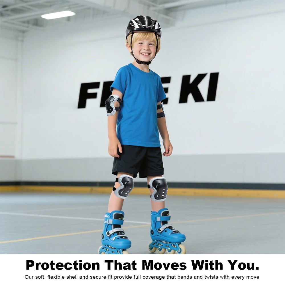 7 Teile/satz Roller Skating Kinder Junge Mädchen Schutzhelm Knie Ellenbogen Pad Sets Radfahren Skate Fahrrad Roller Schutz Sicherheit Schutz – Detail 10