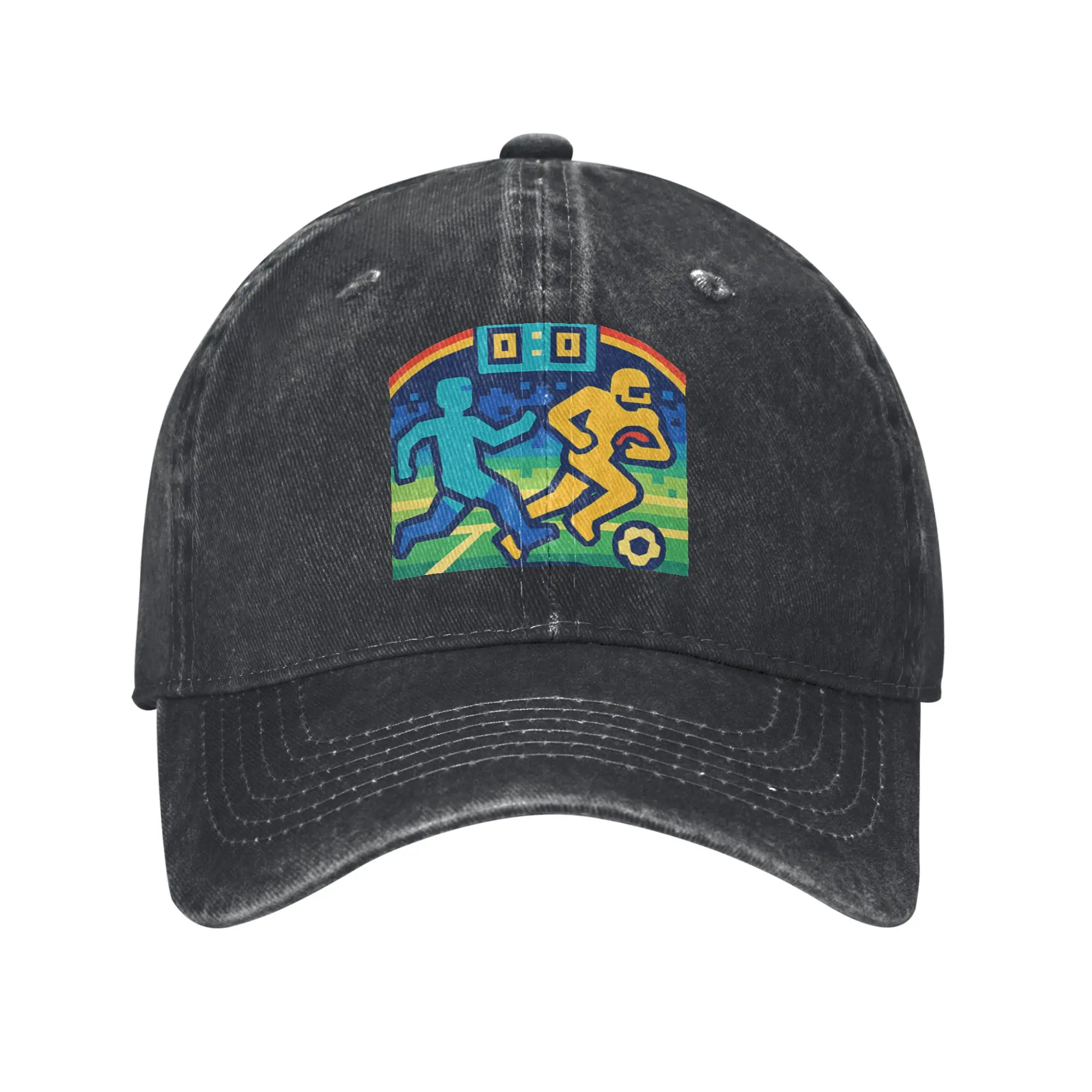 Fashion Retro Sports Game Vector Arcade Artwork baseball cap  Adjustable Denim Hat Sun Caps