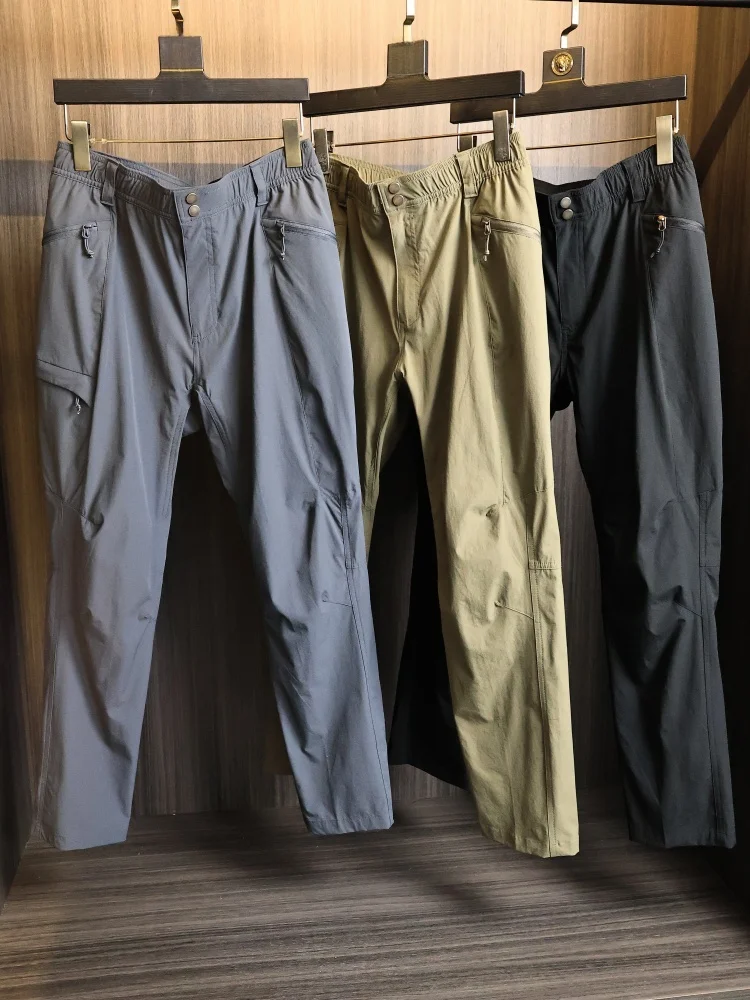 

American Style Outdoor Workwear Soft Pants Men's Lightweight Water Resistant Multi Pocket Casual Trousers Trendy