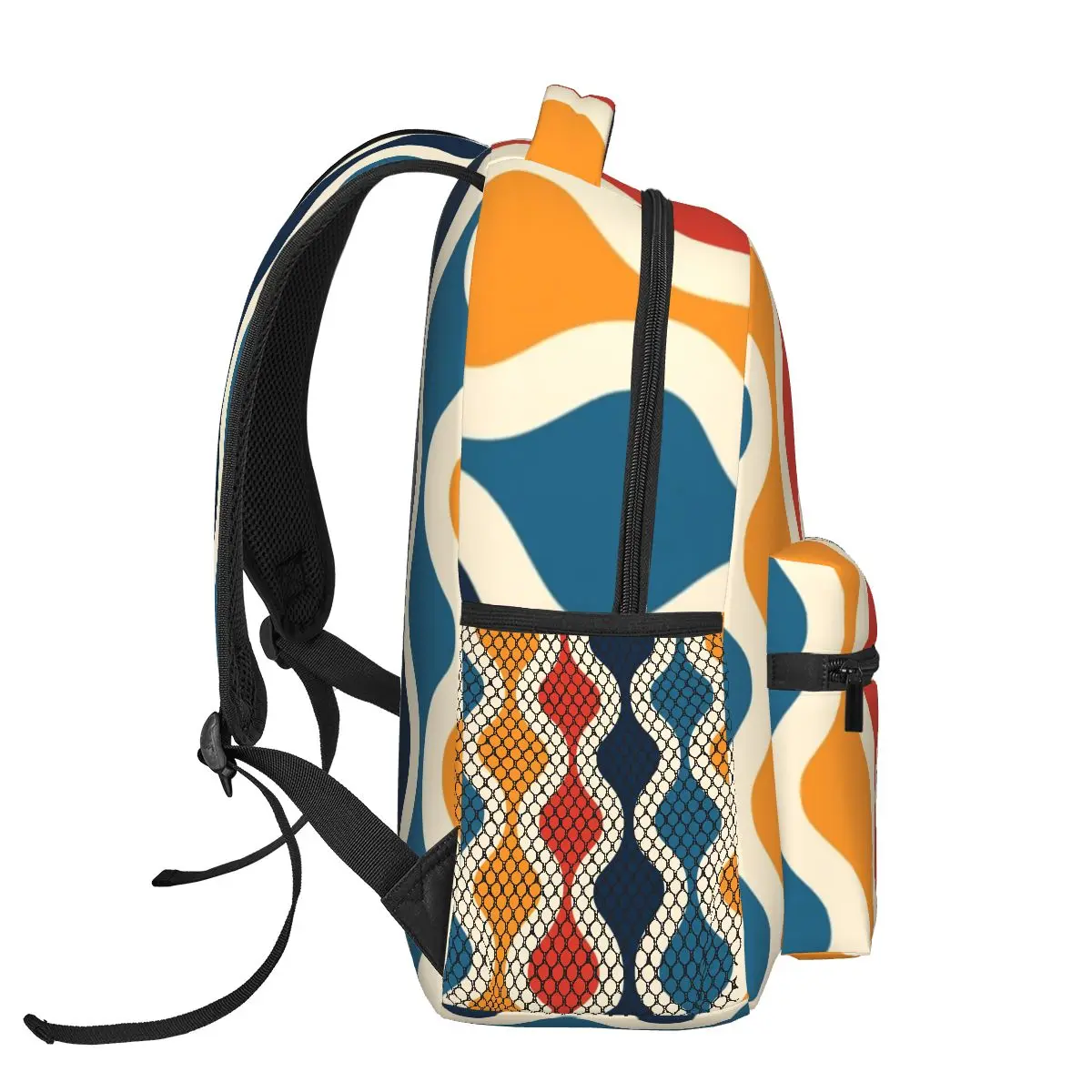 Groovy-mochila inspirada en los años 70 para niños y niñas, morral escolar de dibujos animados, bolso de hombro de gran capacidad