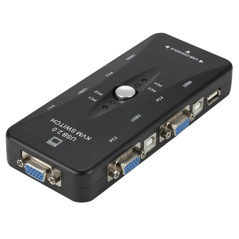 Interruptor KVM OEM de cuatro puertos USB 2,0, función de monitoreo automático, compatible con intercambio en caliente